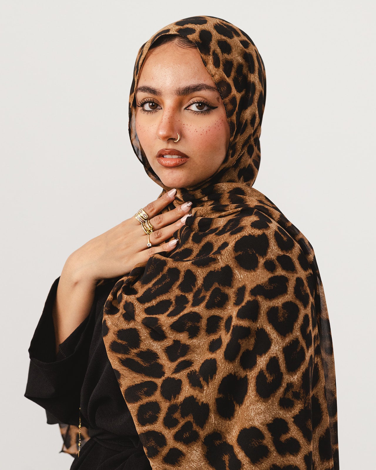 Lecharpe Scarf Tiger Chiffon