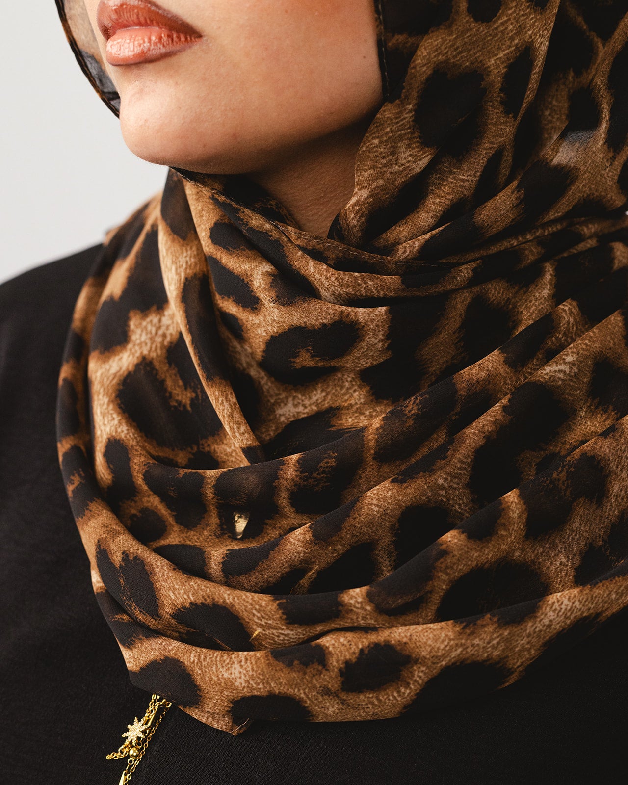Lecharpe Scarf Tiger Chiffon