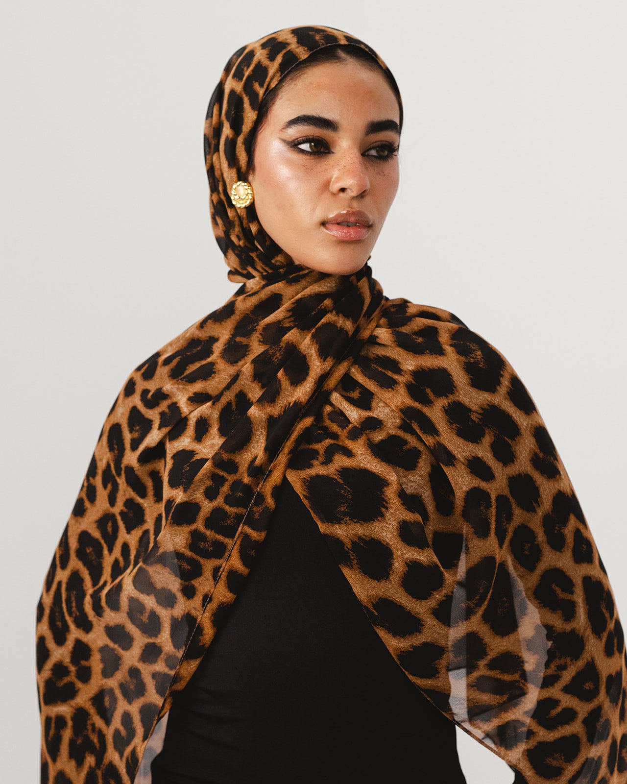 Lecharpe Scarf Tiger Chiffon