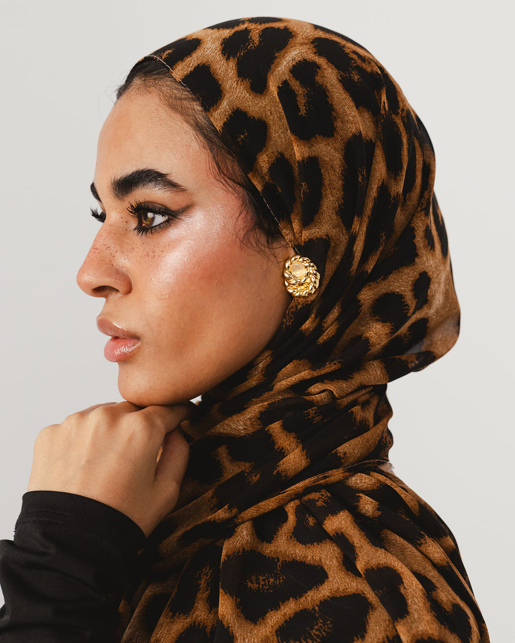 Lecharpe Scarf Tiger Chiffon