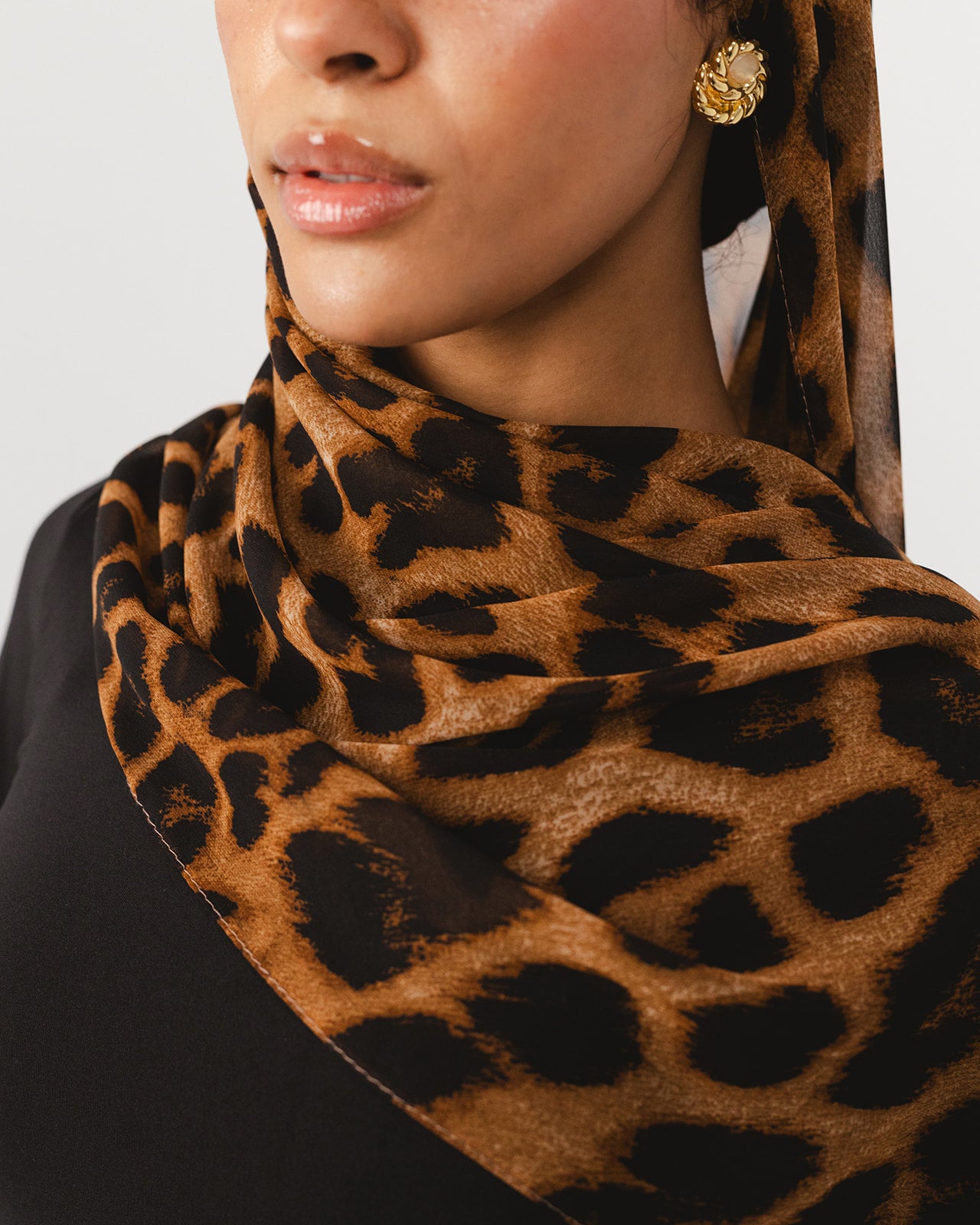 Lecharpe Scarf Tiger Chiffon