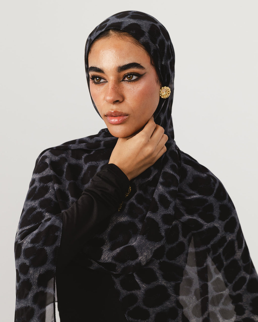 Lecharpe Scarf Tiger Chiffon