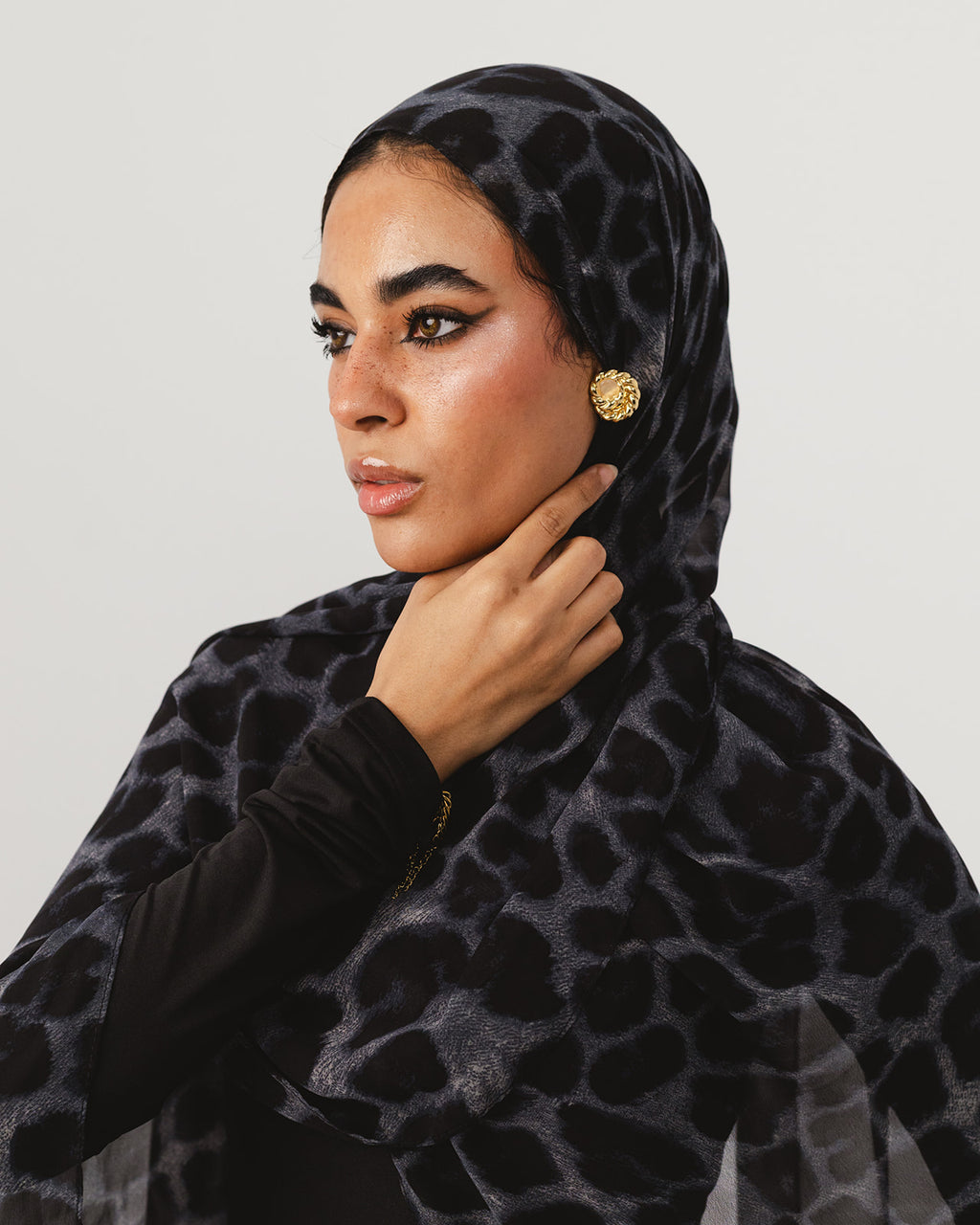 Lecharpe Scarf Tiger Chiffon
