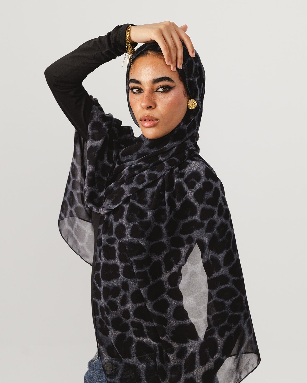Lecharpe Scarf Tiger Chiffon