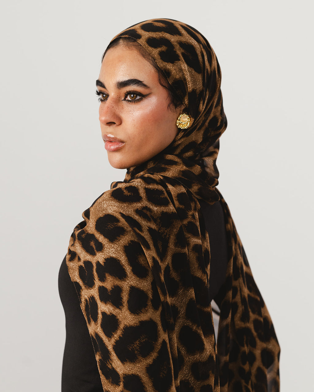 Lecharpe Scarf Tiger Chiffon