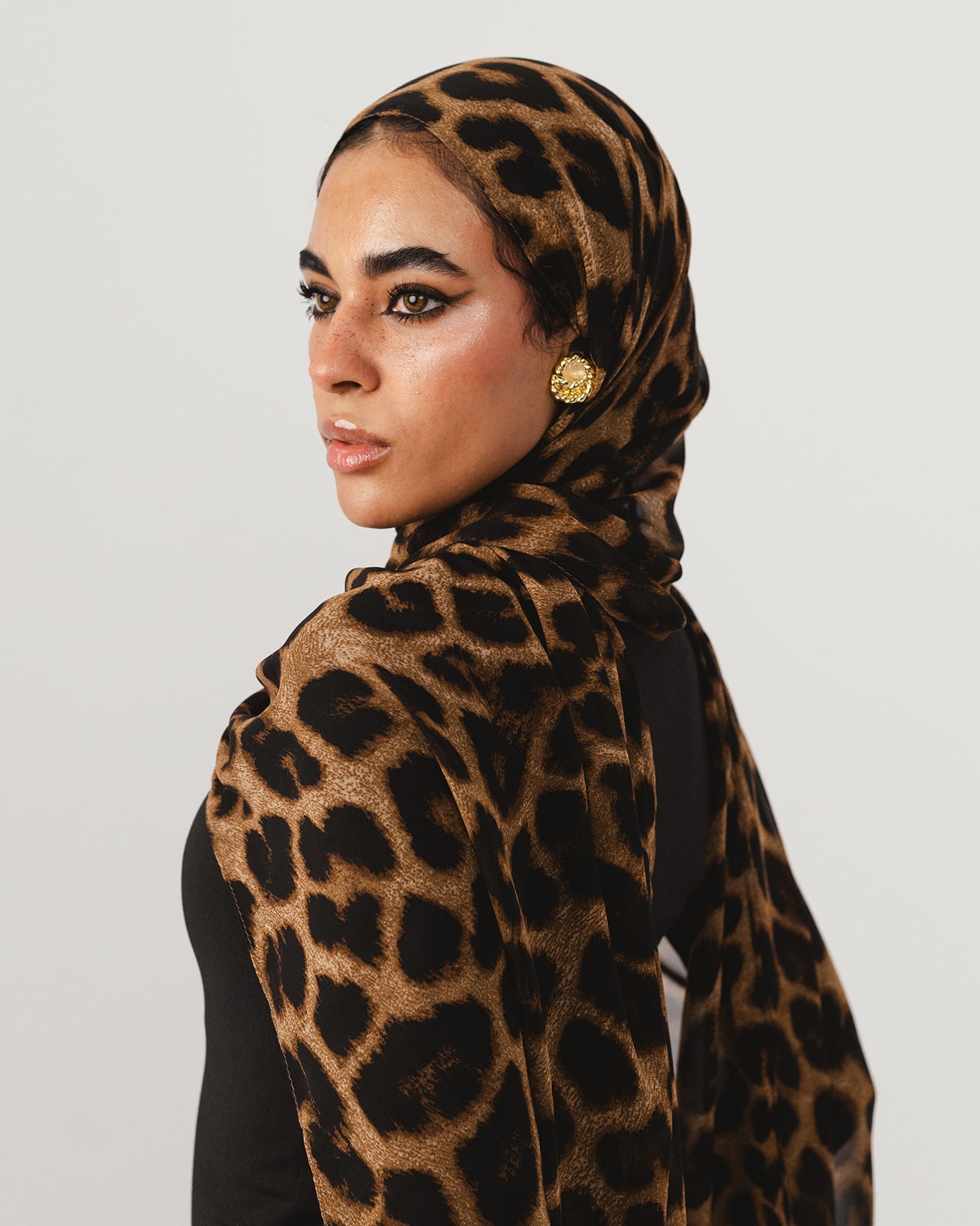 Lecharpe Scarf Tiger Chiffon