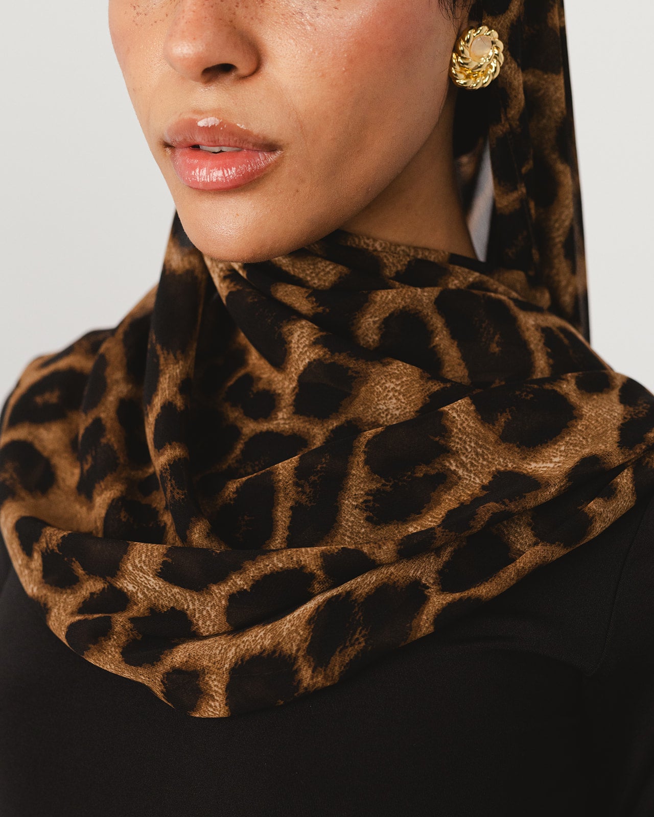 Lecharpe Scarf Tiger Chiffon