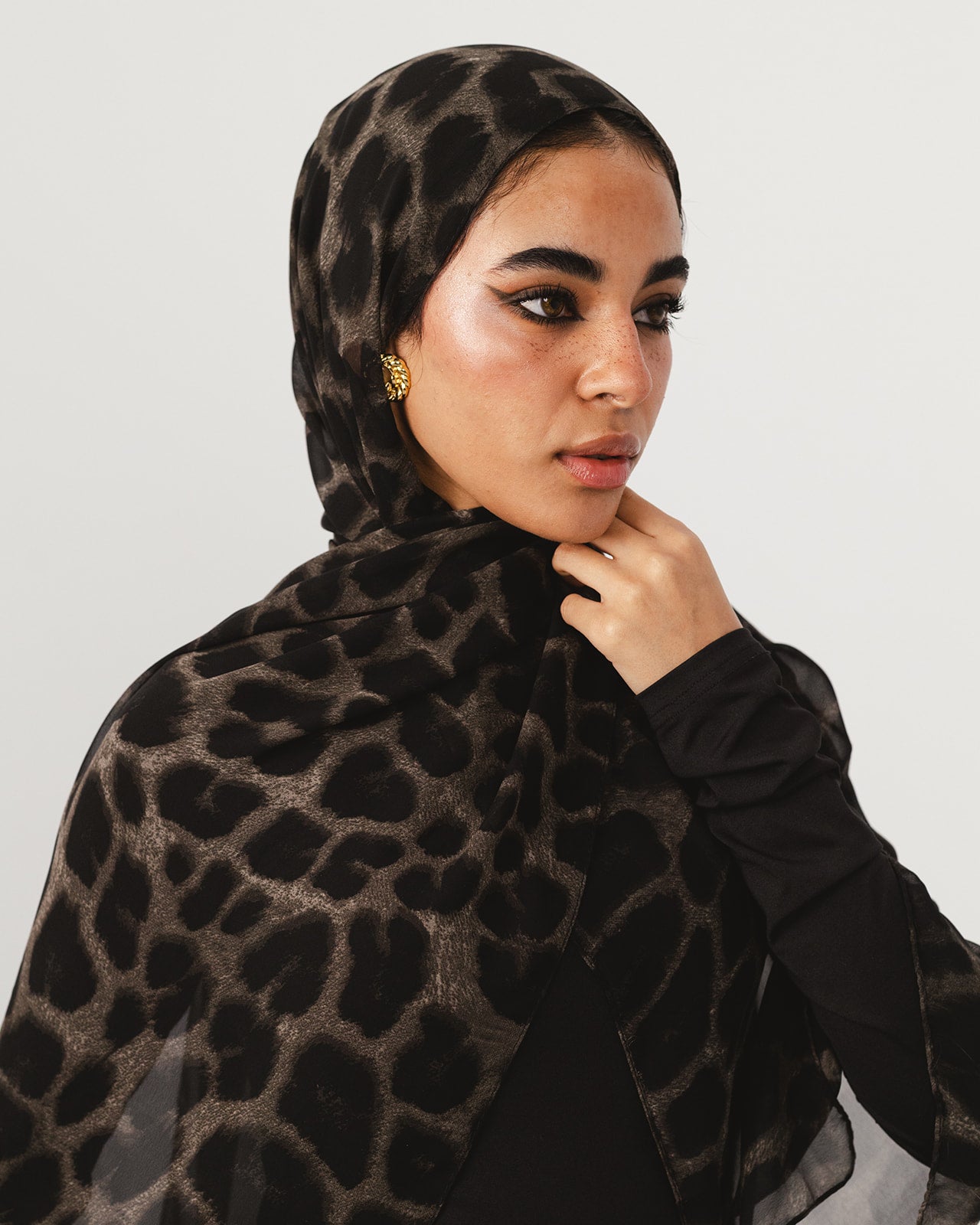 Lecharpe Scarf Tiger Chiffon