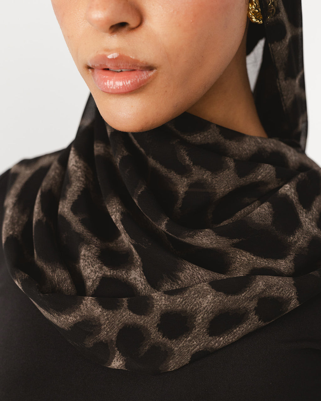 Lecharpe Scarf Tiger Chiffon