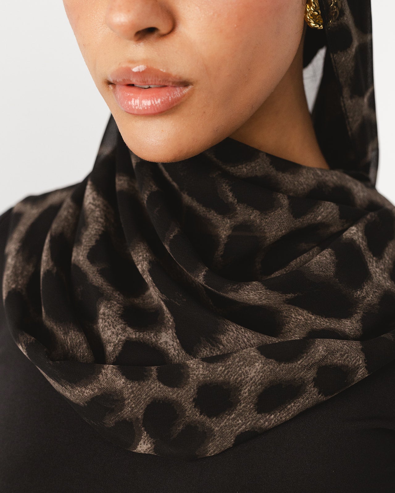 Lecharpe Scarf Tiger Chiffon